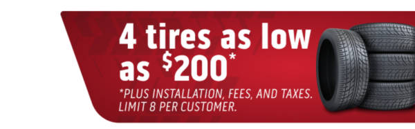 4 tires as low as $400 