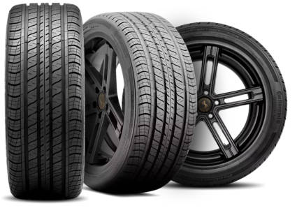 Continental ProContact RX T1 ContiSilent tire with three view angles