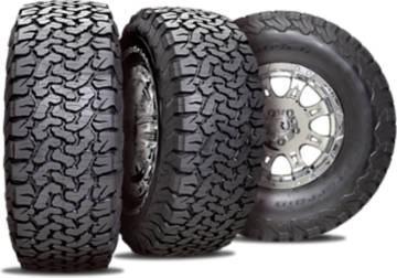 BFGoodrich All-Terrain T/A KO2 tire with 3-view angles