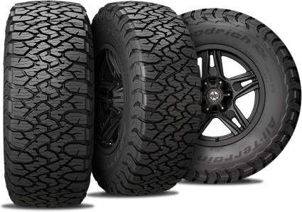 Bfgoodrich all terrain t/a k03 tire with three view angles