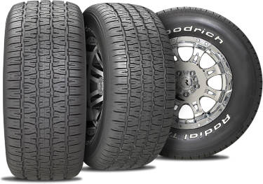 BFGoodrich Radial T/A white letters with 3 view angles