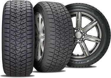 Bridgestone Blizzak WS90 tire with three view angles