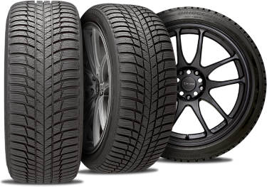 Bridgestone Blizzak LM001 tire with three view angles