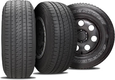 Bridgestone Dueler H/L Alenza Plus tire with three view angles