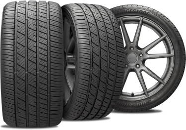 Bridgestone Potenza RE980 A/S Plus tire with three view angles