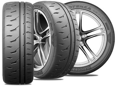 Bridgestone Potenza RE71 RZ tire with 3-view angles