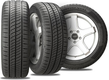 continental control contact tour m a/s tire with three view angles