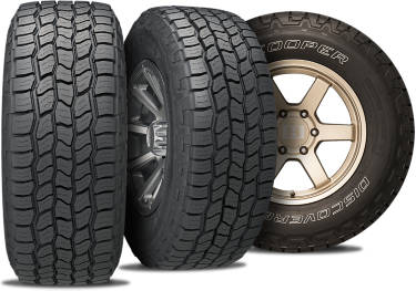 Cooper Discoverer AT3 LT tire with 3 view angles