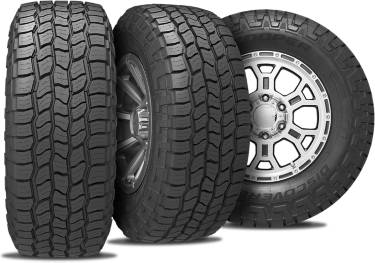 Cooper Discoverer AT3 XLT tire with 3 view angles