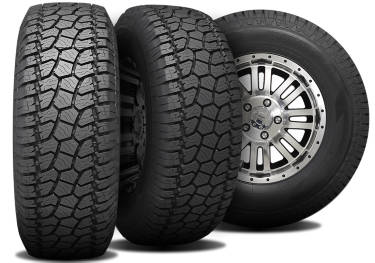 Corsa All-Terrain tire with three view angles