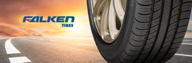 Falken exclusive tire: Falken Pro G5 Touring A/S on a sunset highway