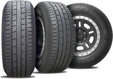 General Grabber HTS60 tire with 3 view angles