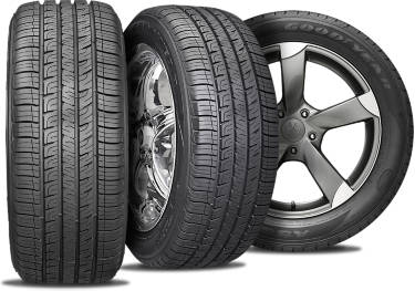 Goodyear Assurance Comfortread Touring tire with three view angles
