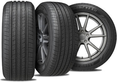 Goodyear Assurance Finesse tire with three view angles