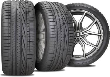 Goodyear Eagle RS-A2 tire with three view angles