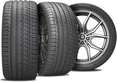 Goodyear Eagle Sport A/S tire with three view angles