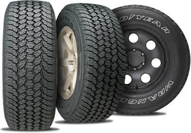 Goodyear Wrangler All-Terrain Adventure with Kevlar shown with 3 view angles
