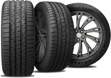 Goodyear Wrangler Steadfast HT tire with three view angles