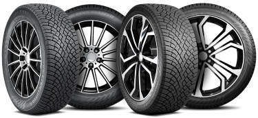 The Nokian Hakkapeliitta R5 and Nokian Hakkapeliitta R5 SUV tire with three view angles