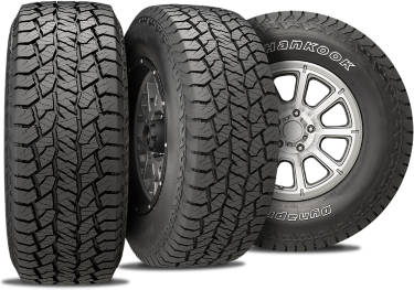 Hankook Dynapro AT2 RF11 tire with three view angles for daily driving