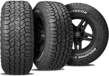 Hankook Dynapro AT2 Xtreme tire with three view angles