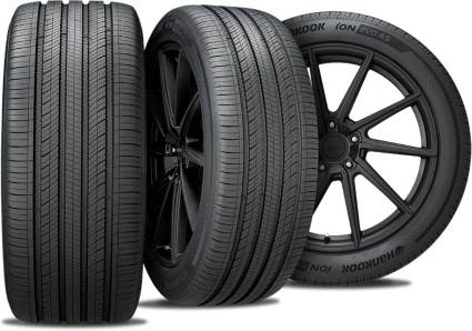 Hankook Ion EVO AS tire with three view angles