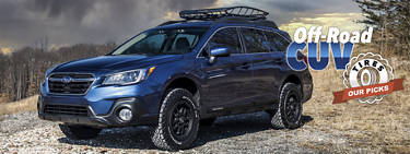 a picture of a CUV soft-roading with the words 'CUV off-road tires - our picks' is written as a title.