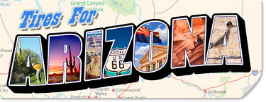 Map of Arizona with roads and cities - best tires for Arizona