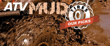 ATV tires splashing mud