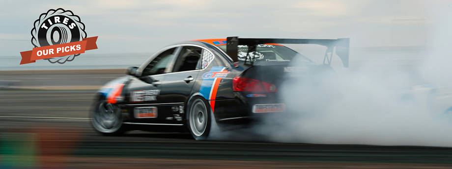 Subaru BRZ drifting around a corner with drift tires