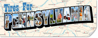 Best Tires for Pennsylvania, map of Pennsylvania