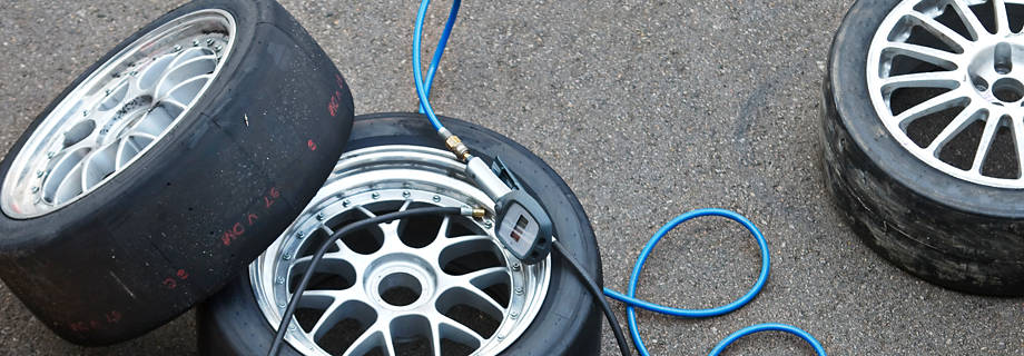 Tires being prepped for racing