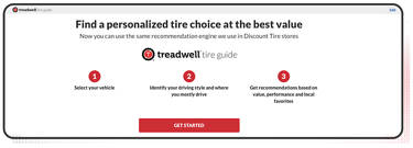 An image of the Treadwell tire guide on the Discount Tire website