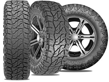 Kumho Road Venture R/T tire with three view angles