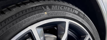 A close up of a michelin pilot sport tire sidewall.