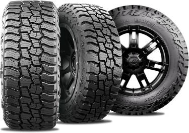 Mickey Thompson Baja Boss AT tire with 3-view angles