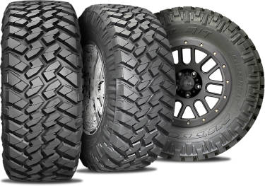 Nitto Trail Grappler M/T tire with 3 view angle