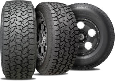 Pathfinder All-Terrain tire with three view angles