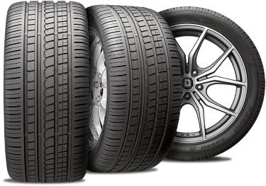 Pirelli P Zero Rosso tire with three view angles