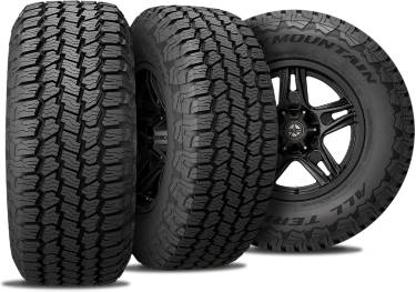 Rocky Mountain All-Terrain tire with three view angles