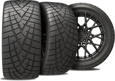 Toyo Proxes R1R tire with three view angles