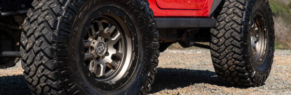 bronze wheels on a Jeep
