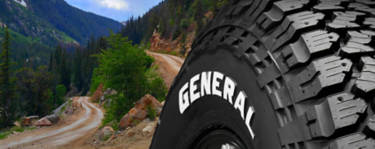 General Grabber raised white lettering tires