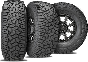 Yokohama Geolandar X-AT tire with three view angles