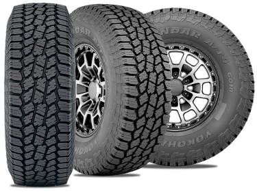 Yokohama Geolandar A/T 4 tire with three view angles for daily driving