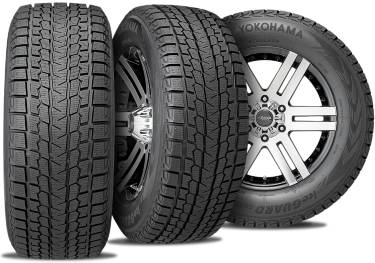 Yokohama Iceguard G075 tire with three view angles