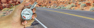 Air gauge checking air for driving