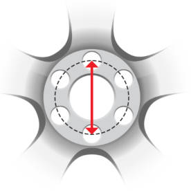 6-bolt wheel pattern diagram