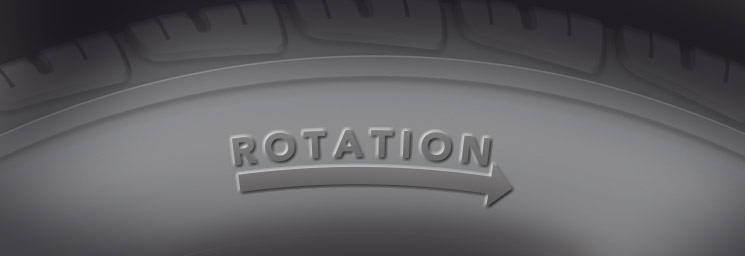 Tire Sidewall showing Rotation Direction