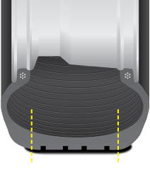 illustration of properly inflated tire